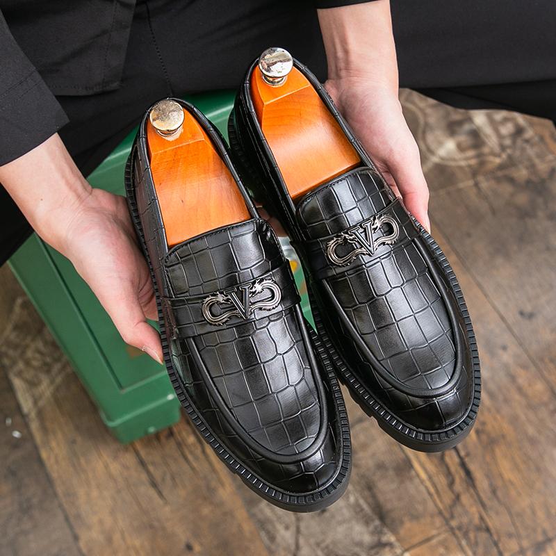 

Модная мужская деловая повседневная обувь лоферы слипоны туфли для платья удобная кожаная офисная обувь для джентльменов формальная нескользящая обувь пенни для вождения 38 чёрный