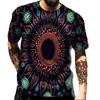 Geometric Shape Creative Design Colorful Vortex 3D Printed T-shirt Casual Street Men's T-shirt