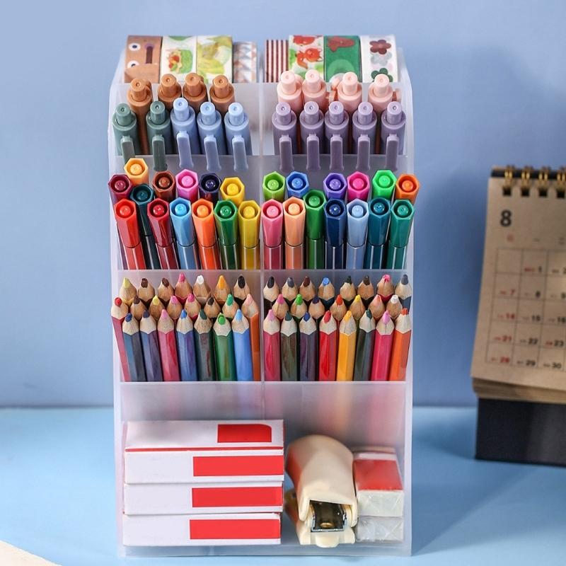 Pen Holders Container Desktop Ornament Pencil Storage Shelf Desk Pen Pencil Brush Holders Office Home Desk Organizers