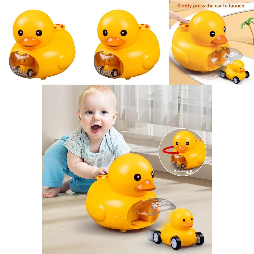 Inertia Baby Toy Car With Press And Launch Yellow Duck For Infant Play And Development