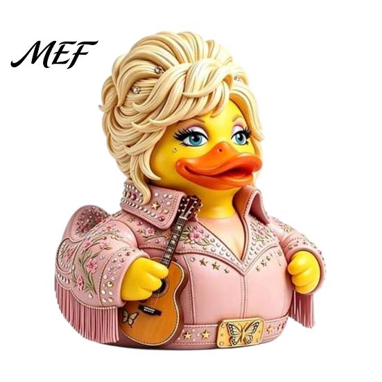 Unique Plastic Duck Collectibles Charming Novelty Ornament, Musical Theme with Guitar Ornaments for Music Lovers Decor, Decorative Collectible