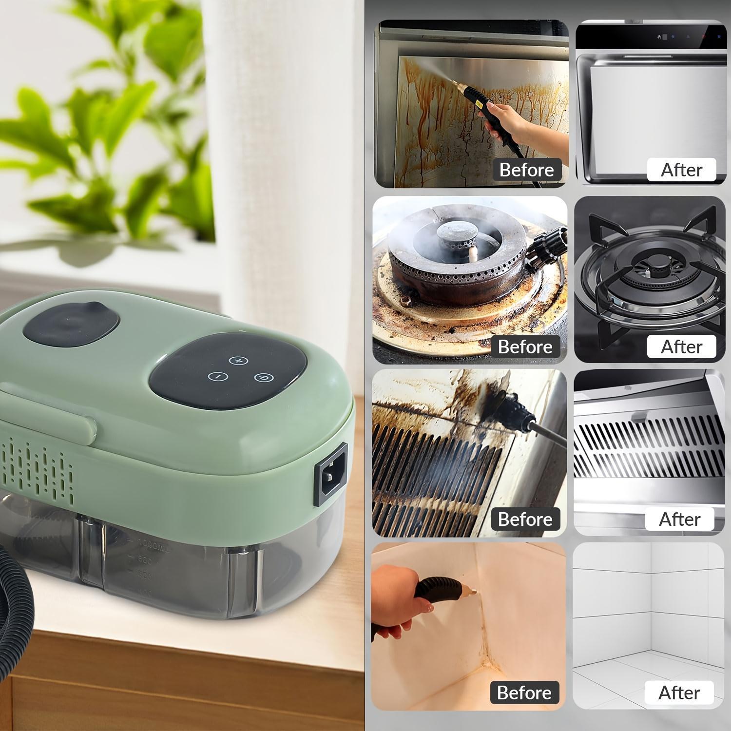 

Портативный пароочиститель мощностью 2500 Вт, высокотемпературный паровой аппарат для удаления постельных клопов, пароочиститель для матрасов, чистки автомобилей, диванов, кухонь UK Plug зелёный