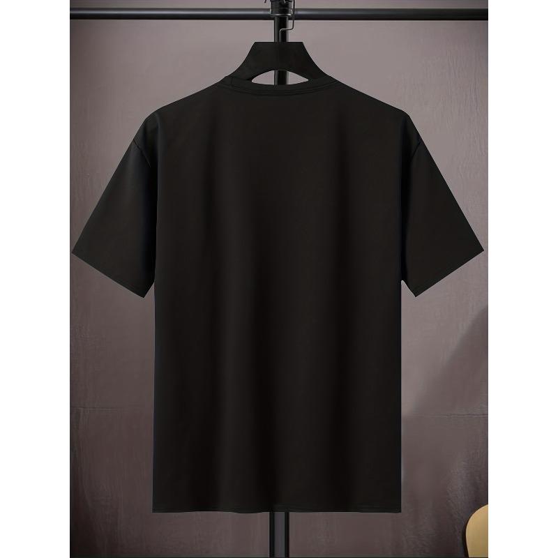 European sizes Men's Short Sleeve Crew Neck T-Shirt Fit Casual Summer Spring Fall Wear, Breathable Casual Mature Style for & Teen