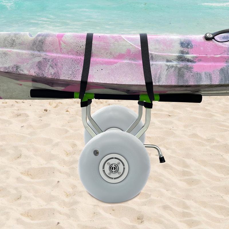 Compact&Lightweight Grey Inflatable Beach Wheel(3.97Lbs) - Standard Mounting Hole For Easy Installation, Brass Inflation Valve