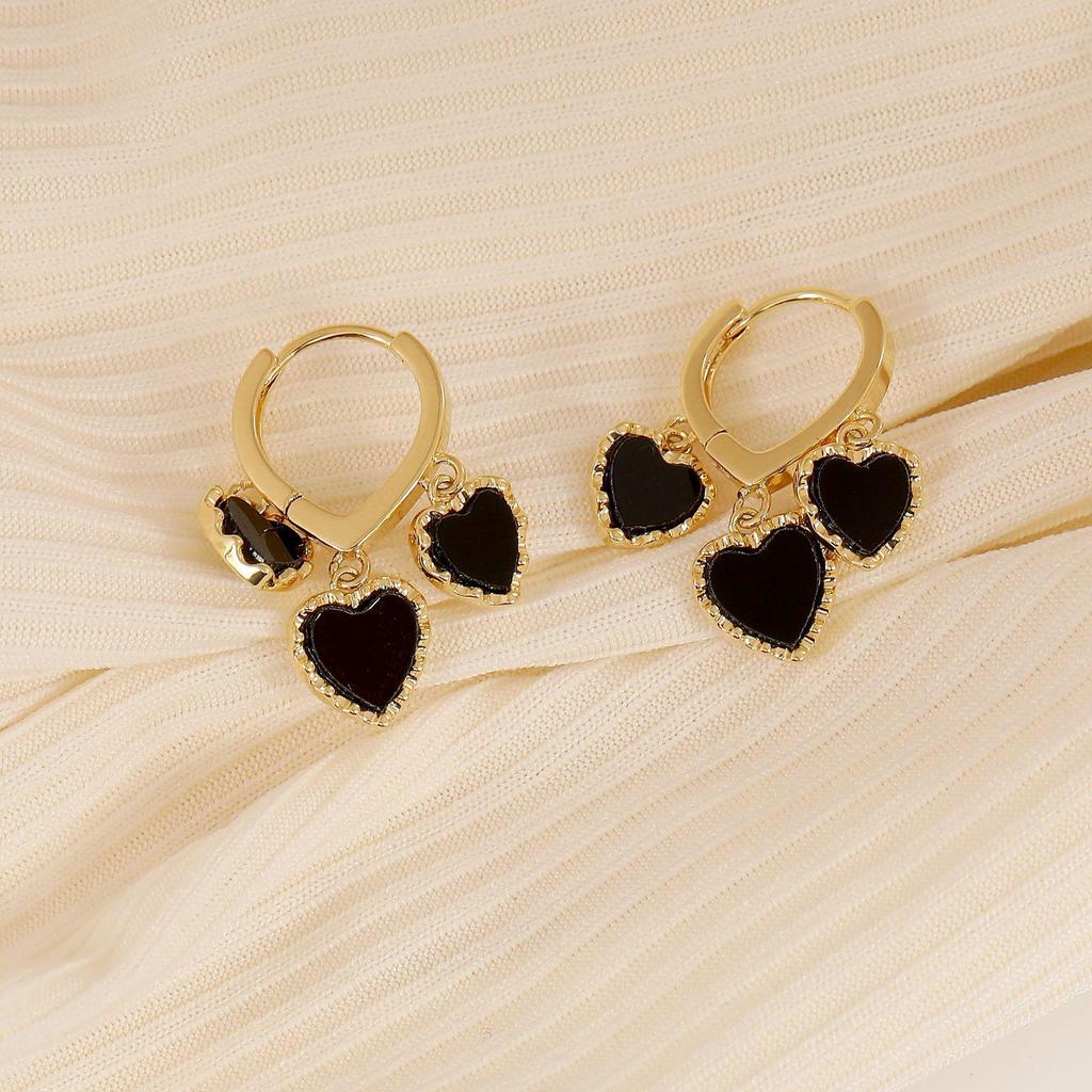 Black Heart Tassel Hoop Earrings - Luxury, Unique, and Trendy Accessories for Women