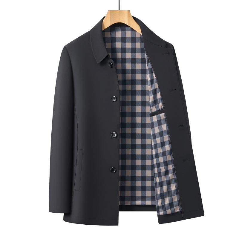 Men'S Jacket For Spring, Autumn, Middle-Aged Men, Business Casual Mid-Length Lapel Jacket, Men'S Wear