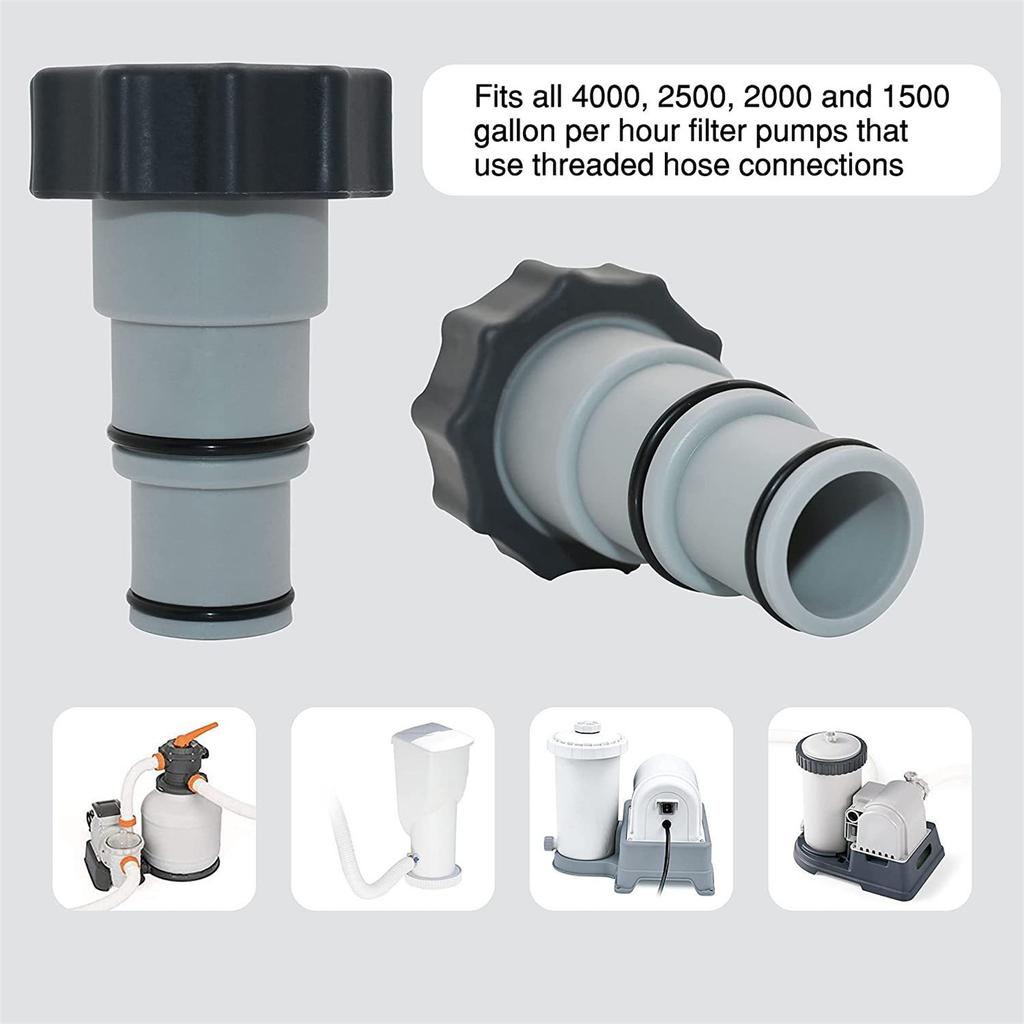 Pool Hose Adapter A with Collar Replacement for Threaded Connection Pumps Converts 1.5" To 1.25" Hose Accessories