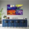 Three Piece Picture Canvas Print Colorful Abstract Hand Painted