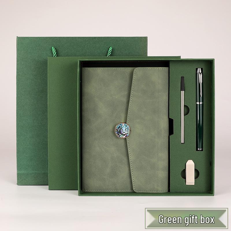 A5 Tri-fold Buckle Notebook Gift Set: Business, Meeting & Logo Printable Record Book