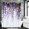 Purple Floral Shower Curtain, Bathroom Decorative Shower Curtain, Waterproof Shower Curtain with Hooks