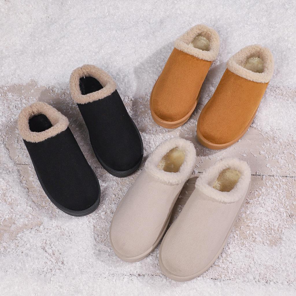 Fashion Winter 2025 Warm Fluffy Woman Slippers Non Slip Thick Plush Clogs Women Casual Platform House Shoes Slides size 36- 44
