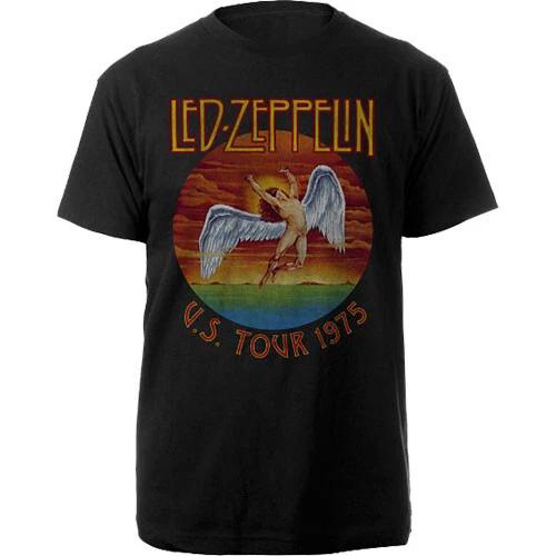 

Led Zeppelin USA Tour 75 Official Merchandise 100% Cotton T-shirt Mens Tees Top M/L/XL New 4XL