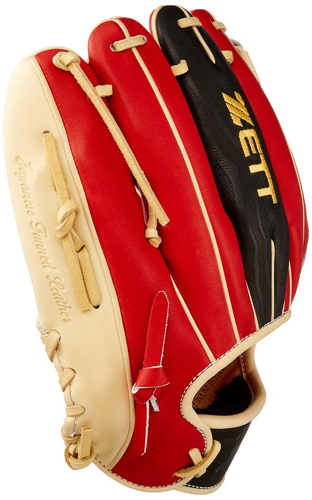 ZETT Pro Status Sosuke Genda Soft Baseball Deep Brown Size 4 Glove, Right-Handed Throw, Orange/Pastel (5832), (BRGB32450)