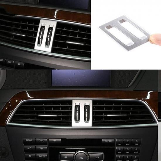 For Benz C-Class 2011-2014 Trim Silver Central Control Air Outlet Pulley Frame