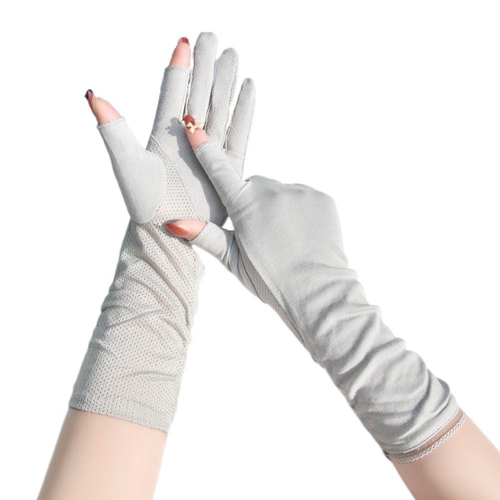 Anti-UV Women Sunscreen Gloves Thin Summer Driving Mittens Sun Protection Riding Gloves Outdoor