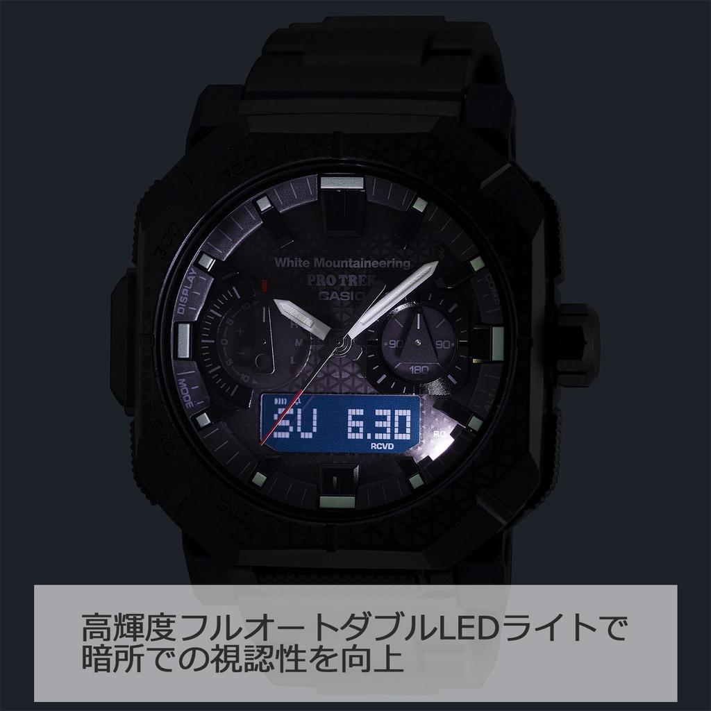 Casio Pro Trek Climber Line White Collaboration Model Solar Sapphire Black Mountaineering® Watch, Radio-Controlled Watch, Eco-Friendly Materials,