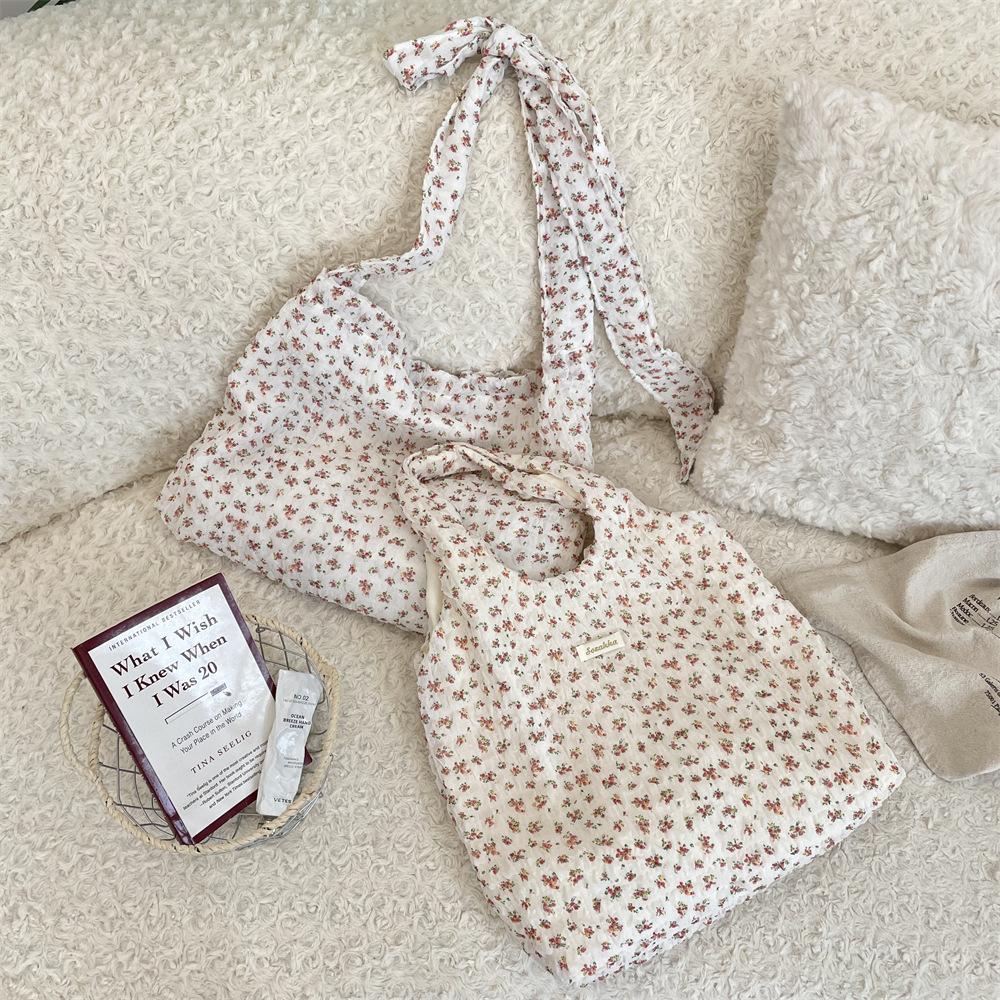 1 New Floral Canvas Shoulder Bag Women's Summer Large-capacity Shoulder Bag Shopping Messenger Bag