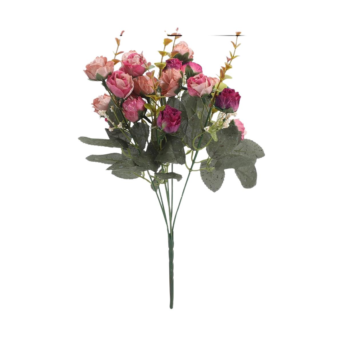 

1PC Artificial Flowers Silk Roses Vase Festival Wreath Wedding Bouquet Home Room Arrangement New Year s Decoration Scrapbook Diy 1pc рожевий червоний колір