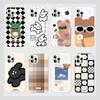 Y2K Ins Korean Stickers Phone Case for iPhone 17 16 15 14 13 12 11 Air Pro Max X XS XR XSMax 7 8 Plus Glossy Film Hard PC Cover
