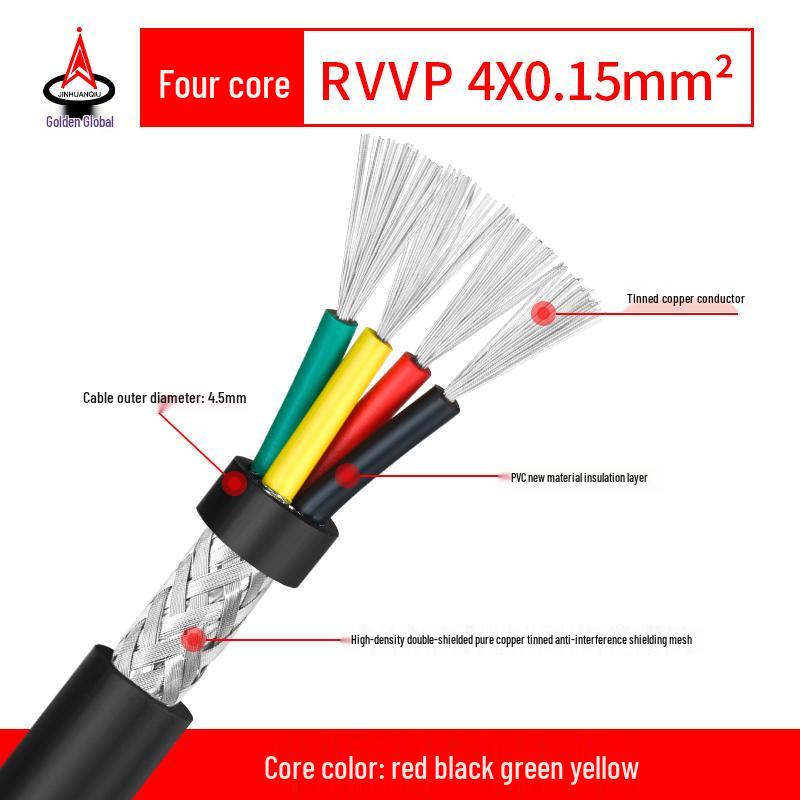 RVVP Shielded Control Signal Cable - Available in 2 to 14 Cores, 0.15 to 0.2 Square