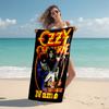 Personalized customized proof beach towel with rock Ozzy Osbourne pattern - soft, absorbent,quick-drying,perfect swimming,camping&bathing