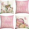 Nordic Easter Pattern Home Decor Pillowcase Bedroom Living Room Sofa Decoration Polyester Cushion Cover with Zipper