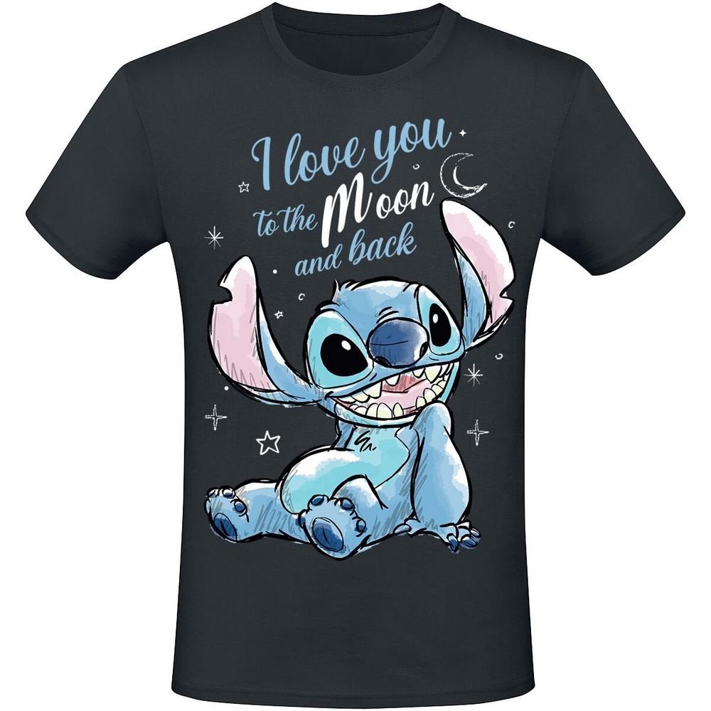 Lilo & Stitch Unisex Adult I Love You To The Moon And Back Stitch T-Shirt
