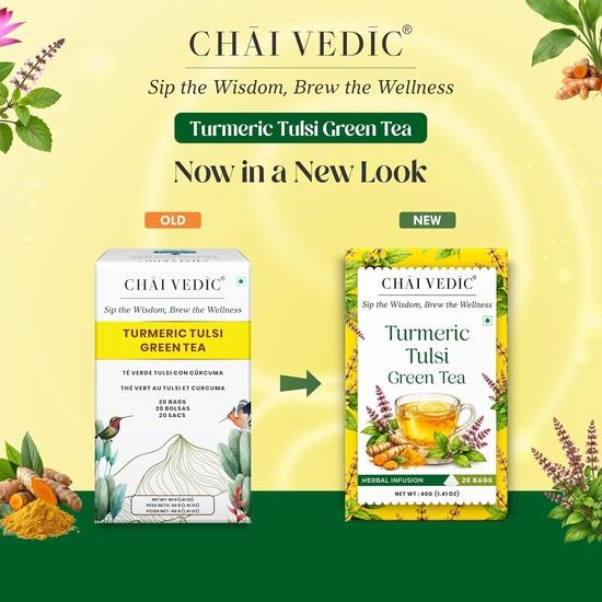 Samaara Chai Vedic Tea | Turmeric Tulsi Green Tea | 20 Tea Bags | Pack of 3