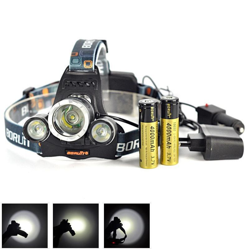 Chargeur Phare Frontale Boruit 6000lm Lampe Rechargeable 2x 18650 Flashlight De Torche Led 3x Tête Headlight À GUqzMVSpjL