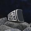 Simple Fashion Stainless Steel with Black Agate Stone Rings for Men Women High Quality Wedding Jewelry Gifts Dropshipping