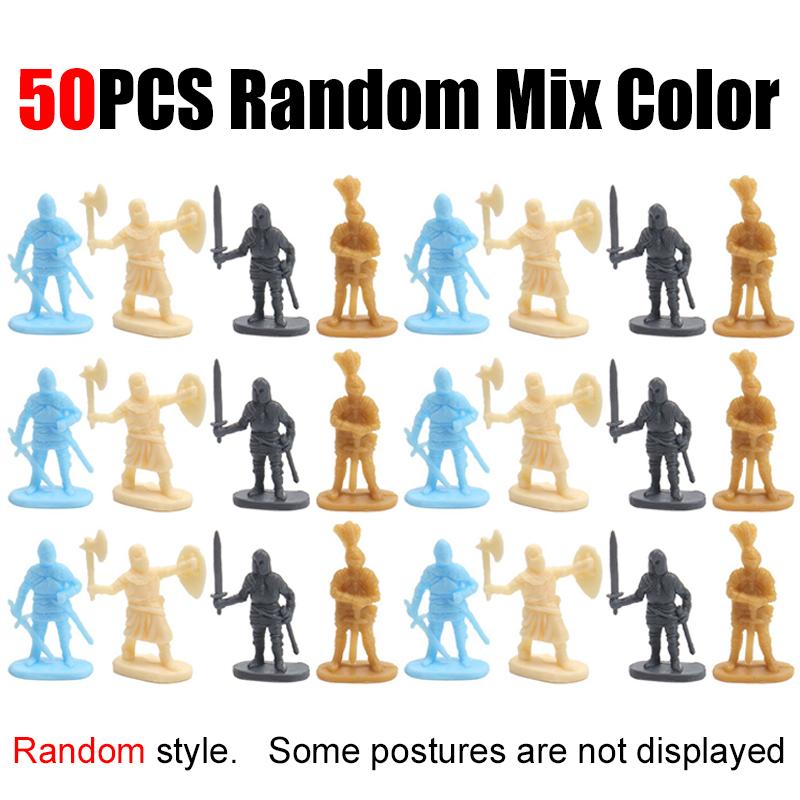 25-100PCS Soldier Model Archaic Swordman War Scene DIY Models Medieval Knight Soldier Role-Playing Props School Rewards Gift ZYF