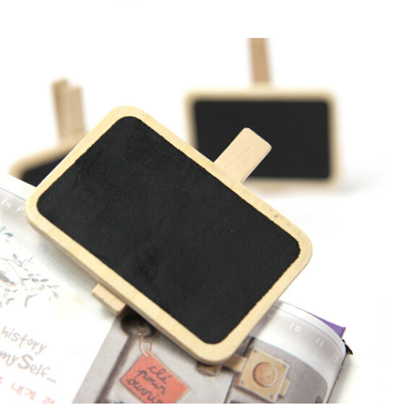 Standing Wooden Photo Holder Card Paper Note Memo Clip Desk Decor