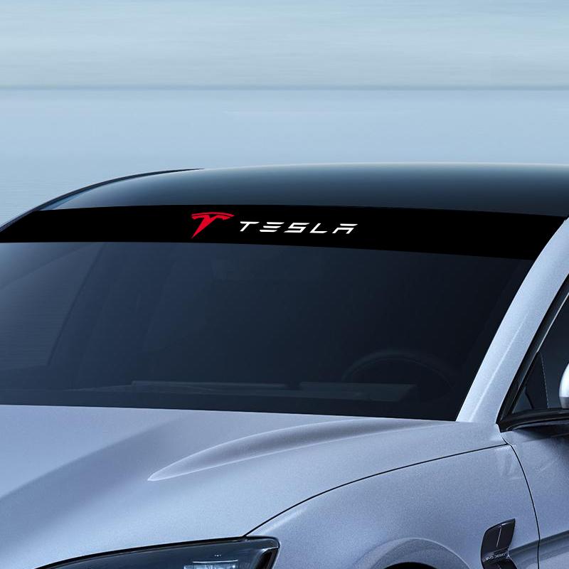 1Pcs Car Front Windshield Stickers Front Rear Decorative Decals Sticker For Tesla Model 3 S X Y Style Roadster Invader Coil Mod WYE K80