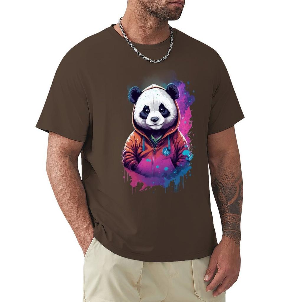 Panda in a Hoodie - Nebula T-Shirt plus sizes plus size tops men graphic t shirts