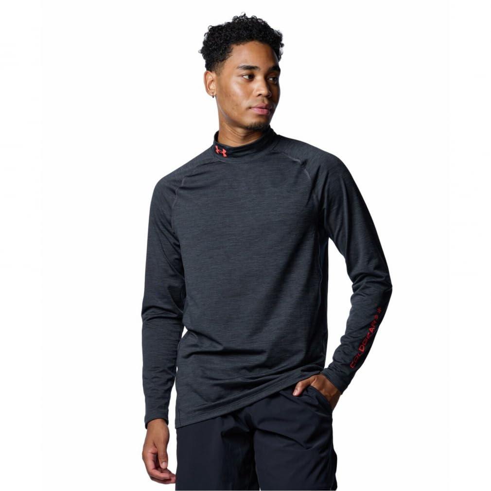 

Under Armour Компрессионное термобелье с длинным рукавом UA Cold Gear облегающего кроя, новинка, размер 3L, мужская футболка, черная с красным, (XO),