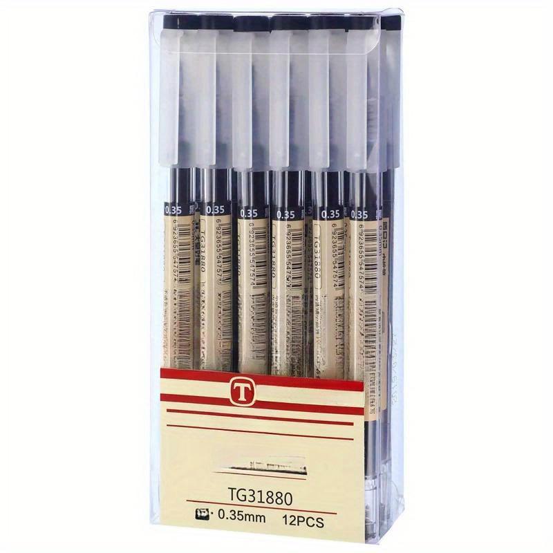 12 Japanese Fine Gel Pens, 0.35mm Gel Ink Roller Ball Pen, Plastic Material, Suitable for School and Office Use, Smooth Writing
