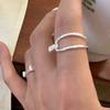 PONYKISS  Sterling Silver Minimalist Personality Geometric Rings for Women Trendy Opening Fine  Irregular Accessories
