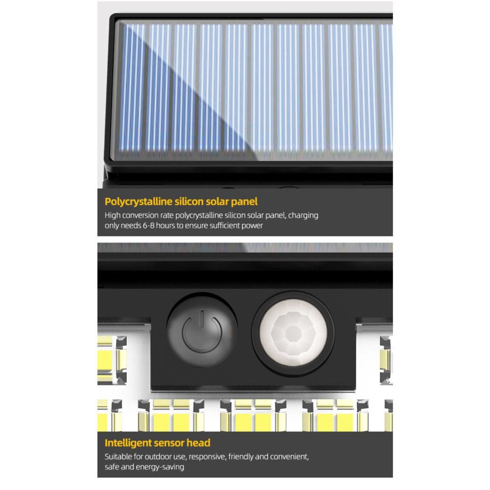 LED Solar Wall Lamp with Motion Sensor 3 Modes Foldable Waterproof Solar Lights for Outdoor Garden Security Lighting 2/4/8PCS