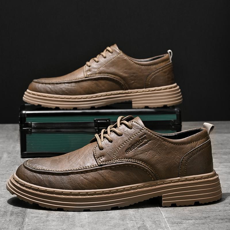 Italian Style Men's Oxford Shoes Lace Up Office Fashion Business Shoes Men's Genuine Leather Casual Shoes Interview Commuting