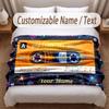 Music Theme Soft Blanket Personalized Custom Name Text Print Warm Blanket Home Sofa Bedroom Decor