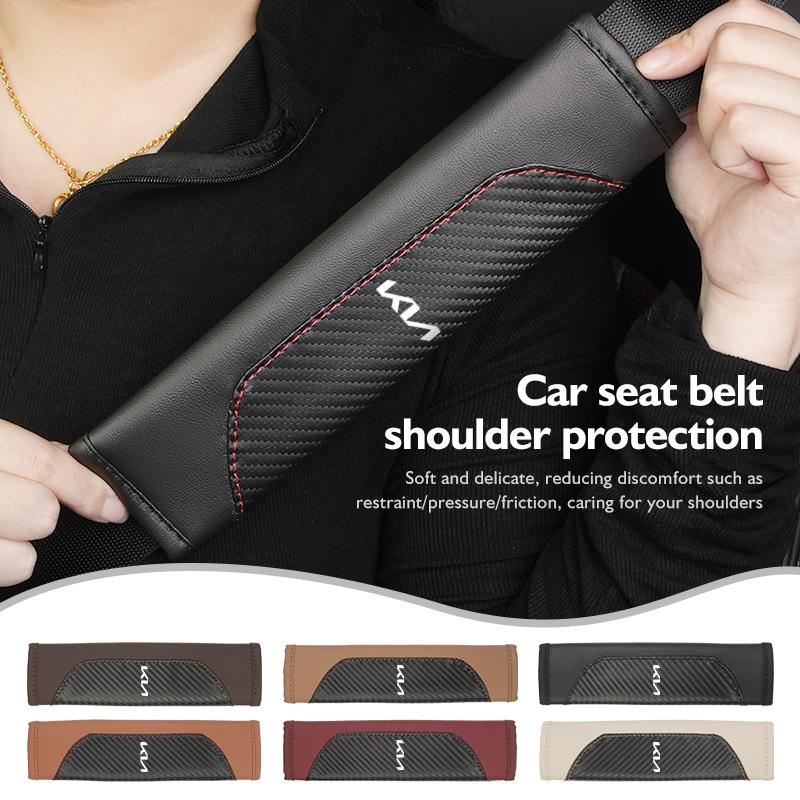 AQH1 For KIA Car Emblem Seat Belt Cushion Safety Belt Shoulder Protector Pad Accessories Cerato Soul Venga Forte Spectra Sedona Niro