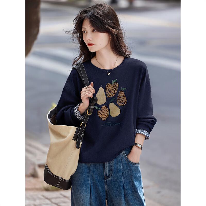 La Chapelle Soft Loose Faux Two-Piece Sweatshirt