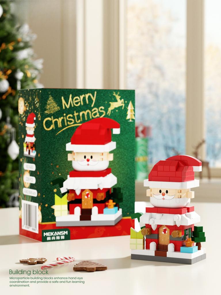 Creative and Fun Christmas Sweet Home Old Man Doll Assembly Building Blocks Children's Puzzle Toys Christmas Holiday Gifts