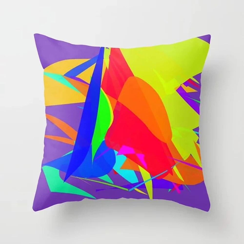 Home Decor Pillowcase Colorful Texture Alphabet Pattern Printed  for Bedroom Living Room