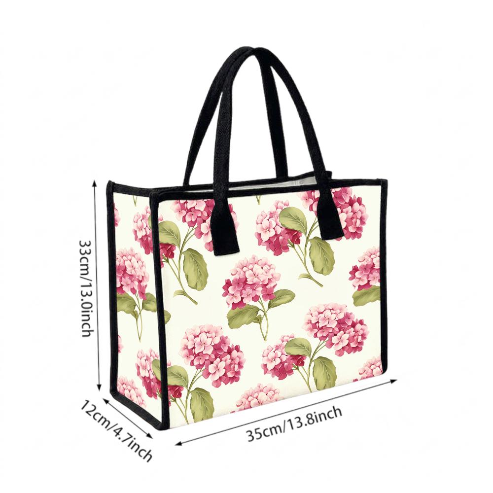 Floral Print Tote Bag Large Capacity Fashion Handbag Casual Daily Shoulder Bag for Women Outdoor Travel Shopping Use