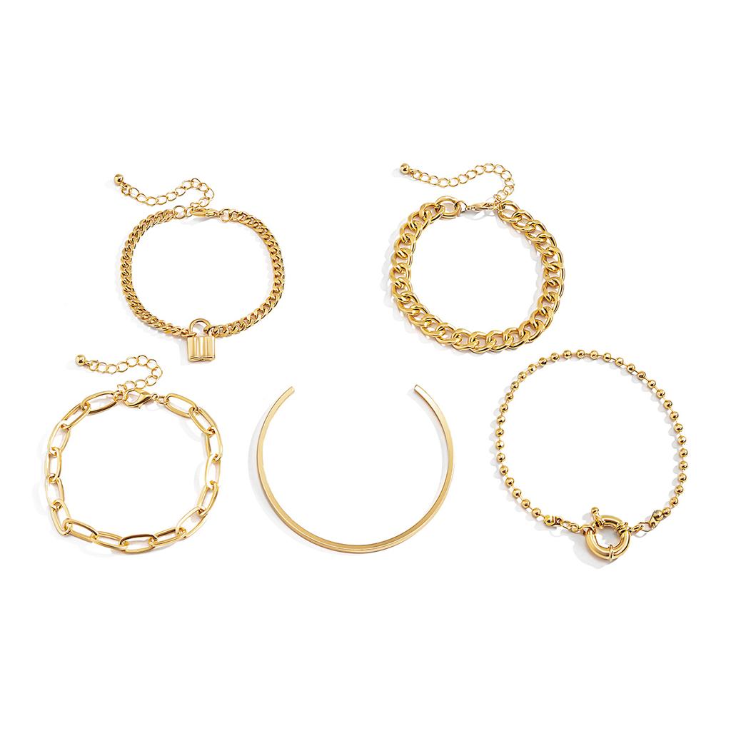 Punk Heavy Metal Rhinestone Chain Bracelets Set for Women Adjustable Crystal Pulseras Bangles Hand Jewelry Gift Steampunk Men