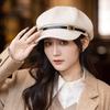 Japanese Versatile Belt Buckle Beret Lady FallSeason and ColdSeason DailyWear British Style Octagonal Hat Big Head Circumference BrandNews Baby Hat