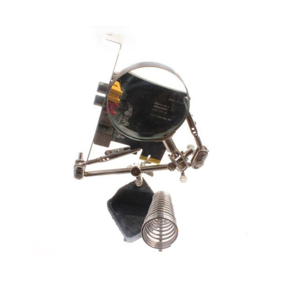 Solder Third Hand Soldering Iron Stand Holder Station Lens Magnifier Help Tools