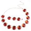 Red Crystal Waist Chain Belt Jewelry Belly Chain Decorative Belts For Women Dresses Red Waist Chain Raven