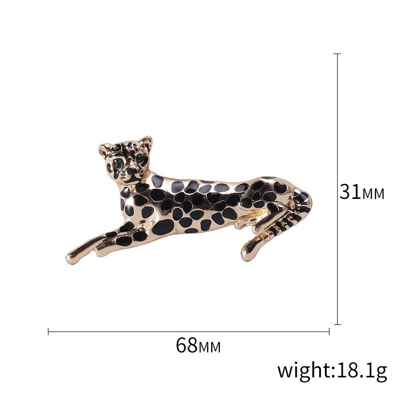 Modeaccessoires Tier Anstecknadel Hochwertige Leopardenbrosche Emailmalerei Öl Gepunktete Geparden-Anstecknadel